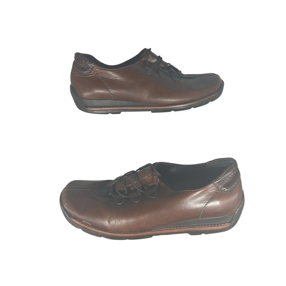 Rieker Antistress Brown Leather Bungee‎ Lace Up Comfort Shoes Womens 36 EU 6 US